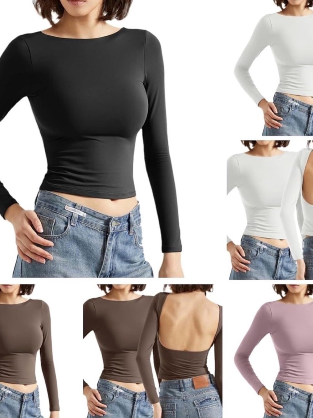 BNWOT Black Long Sleeve Crop Top